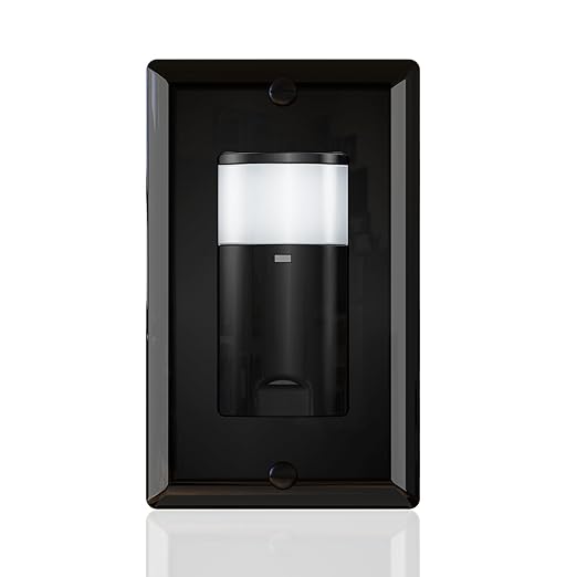 ECOELER Black Motion Sensor Light Switch, PIR Motion Detection Wall Switch with Adjustable Sensitivity, OCC/VAC Selectable, Neutral Wire Required, Single Pole Occupancy Sensor for Home Improvement