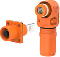 1 Set Battery Energy Storage Connector, 150A 35mm² High Current Connectors Quick Plug Terminal Orange Right Angle Plug and Socket IP67 Waterproof Power Adapter (150A, Orange)