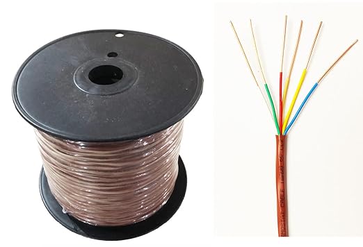eastwire 18/6 250ft Thermostat Doorbell HAVC Heating Control Cable Wire, 100% Solid Copper Conductors CL2 ETL Listed, UV Resistant RoHS for Indoor/Outdoor Low Voltage Applications Use,Brown