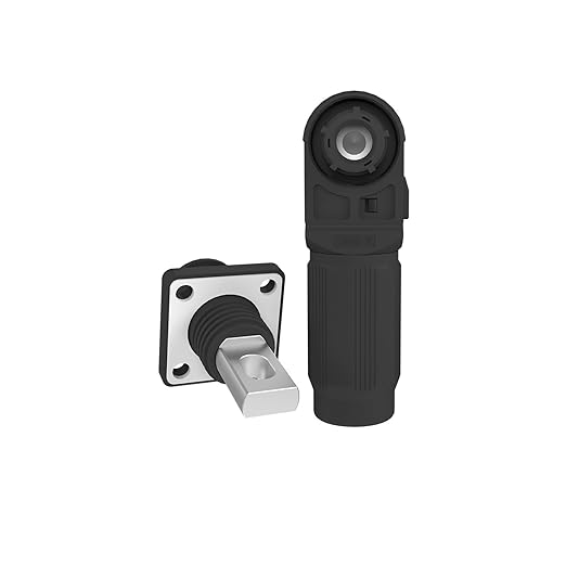 400A Battery Energy Storage Connector, 150mm² High Current Connectors IP67 Waterproof Copper Plate Wiring Power Adapter Quick Plug Terminal Right Angle Plug and Socket (1500V Black+Orange)