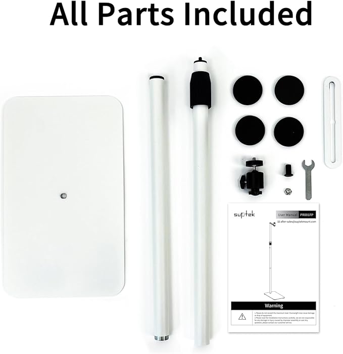 suptek Projector Stand Against Wall Hidden Stand, 360°Swivel, Height Adjustable, Mini Projector Mount Bracket, Compatible with Home Office Video Vlog DVR Camera, PR001FPW