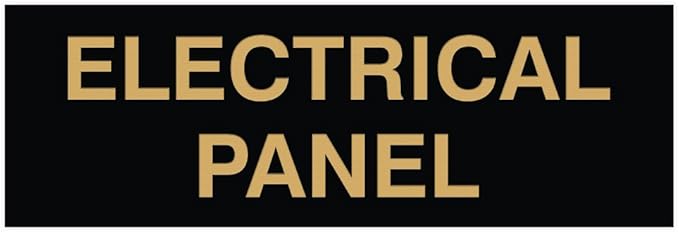 All Quality Basic Electrical Panel Sign - Fire Regulation Safety Compliance Sign - Black/Gold - Small (1 Pack)