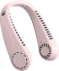 BIRDDIE Portable Bladeless Hanging Neck Fans with Screen Display and 5 Speeds Levels, USB Rechargeable, 360° Cooling Wearable Personal Fan for Work Travel Sport Outdoor (Pink)