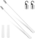 Bokon 2 Pieces White Fiberglass Blind Wand Vertical Blinds Stick Replacement with Hook and Handle for Window Opener Accessory(12 Inch)