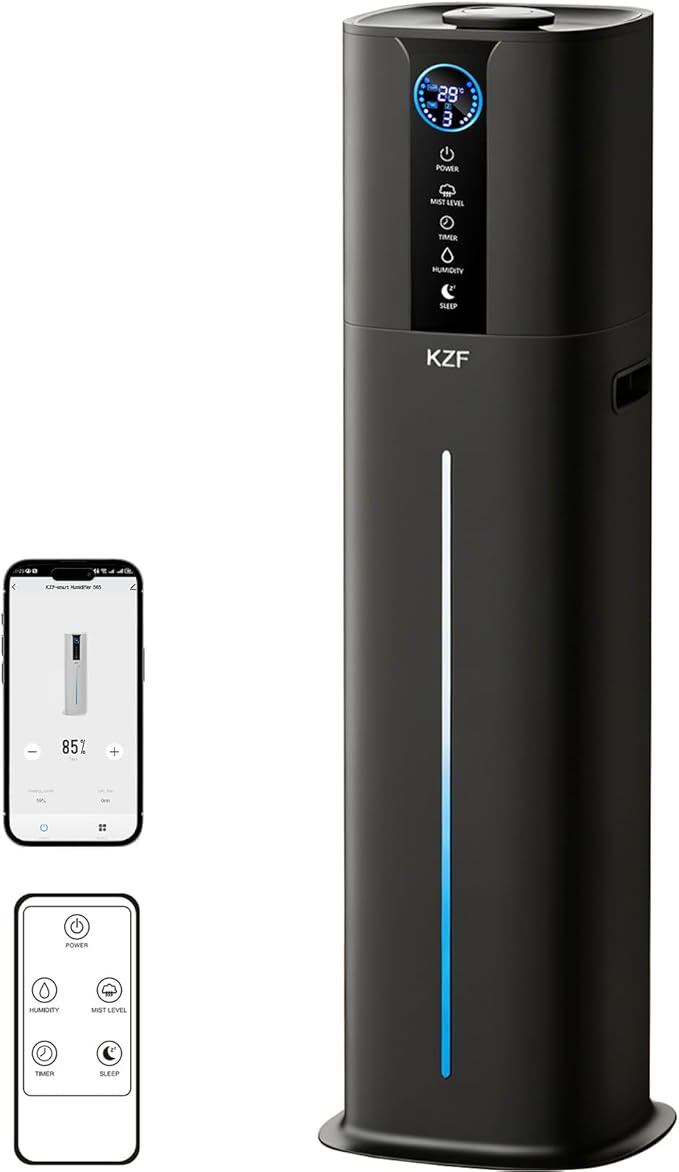 9L Smart Humidifiers for Bedroom Large Room, 2.3Gal Cool Mist Top Fill Diffuser App & Remote Control, 3 Mist Modes, Quiet Humidifier for Home Office Plant (Black)