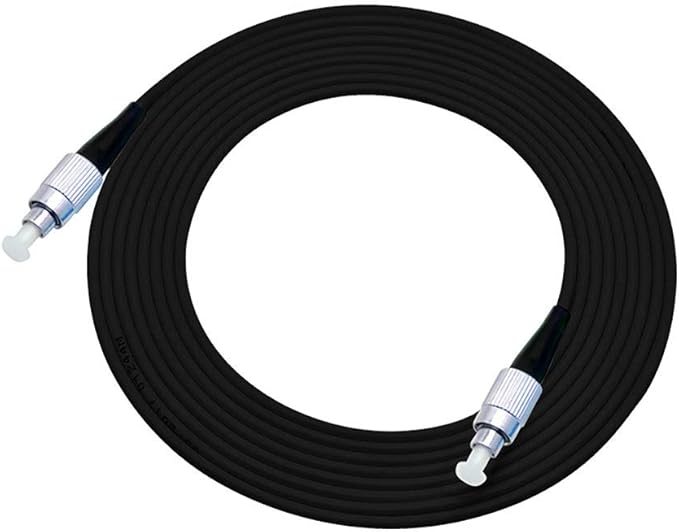 Jeirdus 20M FC to FC Outdoor Armored Simplex 9/125 SM Fiber Optic Cable Jumper Optical Patch Cord 20Meters 65ft Singlemode