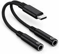 Mizi USB C to Dual 3.5mm Headphone Splitter, 2-Port Audio Adapter for iPhone 15/16/17 Pro, Galaxy S24/S25 Ultra, Pixel, iPad Pro - Share Music & Podcasts - Black