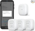 YoLink SpeakerHub & Three Water Leak Sensors Starter Kit – Plays Tones/Sounds, Spoken Messages, LoRa-Powered ¼ Mile Range, App Alert, Emails, SMS/Text, IFTTT