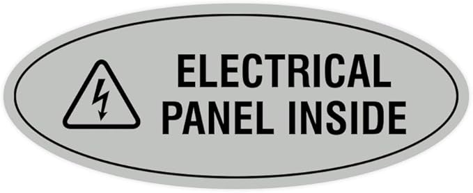 Signs ByLITA Oval Electrical Panel Inside Sign (Lt Gray) - Medium