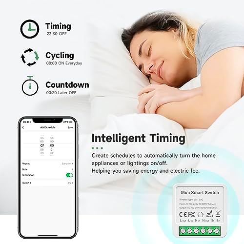 IHSENO ZigBee3.0 Smart Switch Mini Relay Switch, ZigBee Smart Light Switch Need Zigbee Hub Work with Tuya Smart Life APP Smart Button Scene Remote for Tuya Smart Home Devices (4)