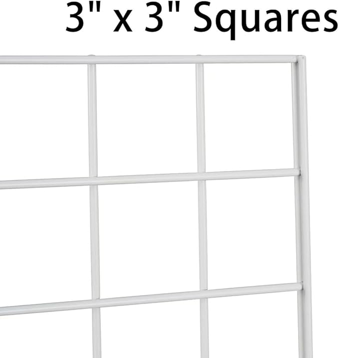 NEESEEYEE Commercial Grade Gridwall Panels – Heavy Duty Grid Panel for Any Retail Display, 2’ Width x 4’ Height, 4 Gridwall Panels Per Carton (White Finish)
