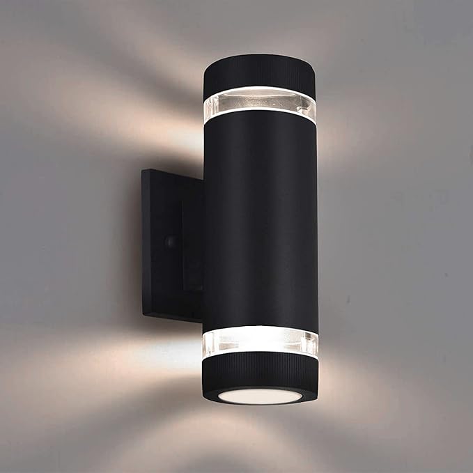 rosykite Outdoor Wall Sconce Lights,Dusk to Dawn Outdoor Exterior Lighting - ETL Listed,Modern Outside Patio Light Fixture Wall Mount Design - Up Down Light Fixture White 6000k for Front Door, Porch