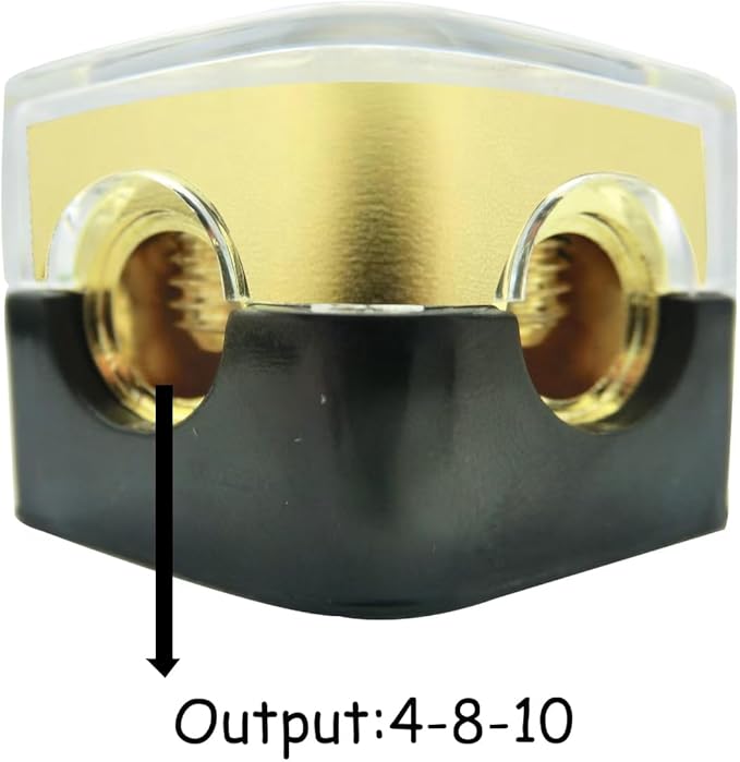 KCT 0/2/4 Gauge in 4/8 Gauge Out 2 Way Amp Power Distribution Block for Car Audio Splitter