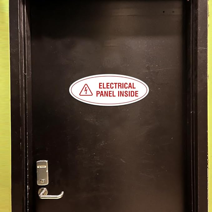 Signs ByLITA Oval Electrical Panel Inside Sign (Lt Gray) - Medium 2 Pack