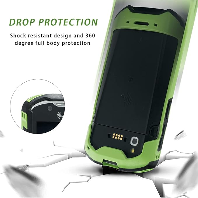 IYOUBOL Protective Cover Bumper Case Rugged Boot with Hand Strap for Zebra TC51 TC510K TC52 TC56 TC57 (Green)