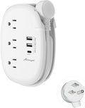 Alitayee USB C Travel Power Strip,Portable Power Strip with 3 Outlets 3 USB Ports Fast Charge, USB Extension Cord with Flat Plug and 4ft Wrapped Around Extension Cord for Cruise Travel Home Office