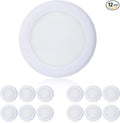 TOPELER 12Pack Surface Mount LED Ceiling Light, 6 Inch Low Profile Dimmable Flush Mount LED Disk Light, Installs into J-Box or Recessed Can, 15W 1000Lm 3000K Warm White, ETL-Listed