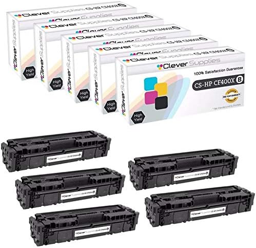 CS Replacement Toner Cartridge Compatible with HP 201A CF400A Black Pro M252dw M252n MFP M277dw MFP M277n M252 M252dw 5 Set
