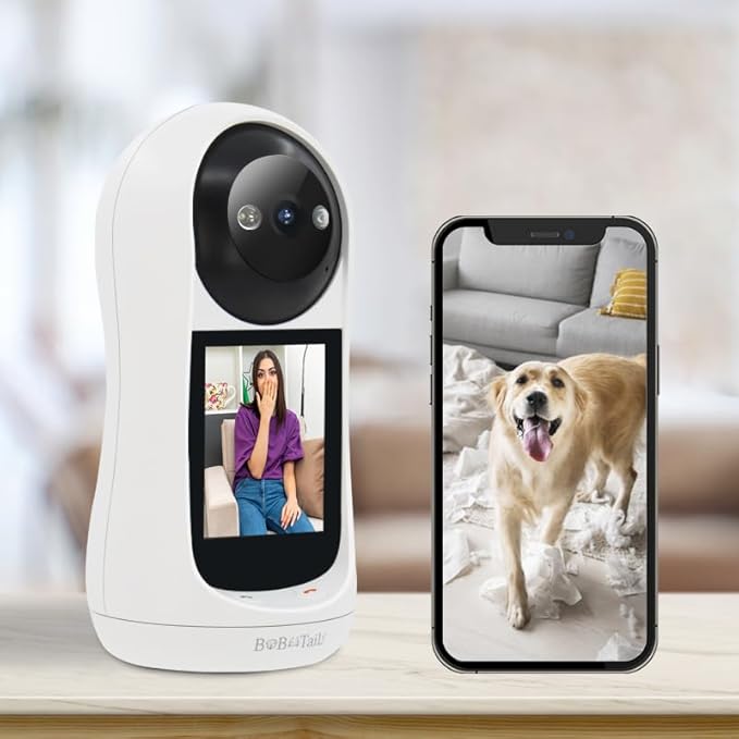 Bobotails Pet Camera for Dogs Cats - 5MP 1080P Indoor Smart Camera with 360° Vision, Motion Tracking, 2-Way Audio, Human Detection & 32ft Night Vision for Baby and Pet Monitor