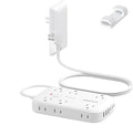 Extension Cord with Outlet Cover & Multi USB- 5 FT, Ultra Thin Outlet Concealer with Cord & 12AC Outlet 6 USB (24W/4.8A), Charging Station for Multiple Devices, for Behind Wall Furniture Couch Sofa TV