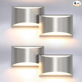 Aipsun 4 Pack Nickel Modern LED Wall Sconce Hardwired Indoor Wall Lights Up and Down Wall Mount Light for Living Room Bedroom Hallway Corridor Conservatory Warm White 3000K(with G9 Bulbs)