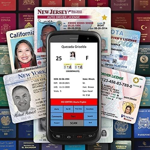 ID Scanner - Drivers License and Passport Scanner and Reader - Age Verification and Customer Management - Quantum Edge V3 Includes Handheld Scanner, Outer Carry Case, & Accessories
