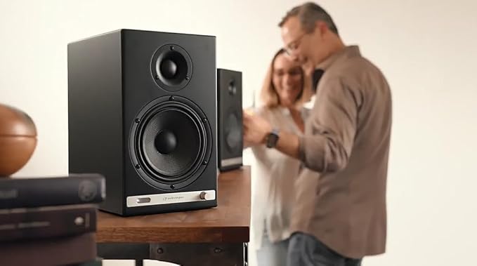 Audioengine HD6 Premium Powered Bookshelf Speakers | 150W Audiophile-Grade Bluetooth 5.0 Speakers with aptX HD | 24-Bit DAC | Real Wood Veneer