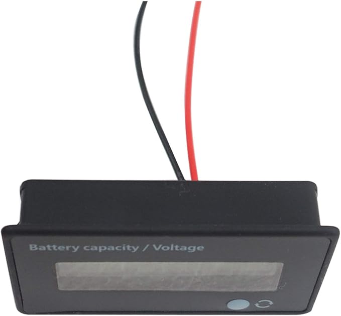 12V 24V 36V 48V Battery Meter, Voltage Indicator, Lead-Acid & Lithium Ion Battery Monitor, for Motorcycle Car Truck Vehicle Marine Boat Golf Cart Club Car - White