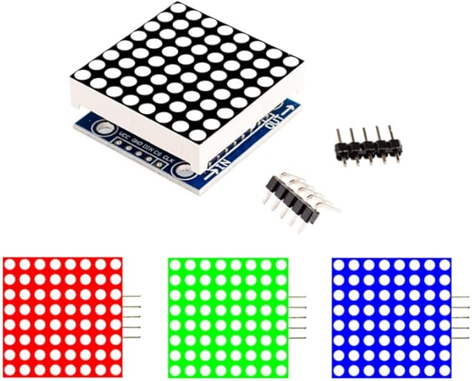 Azuocn 5PCS MAX7219 8x8 Dot Matrix LED Display Module 5V MCU Control MAX7219 LED Dot Matrix DIY Kit (Green)