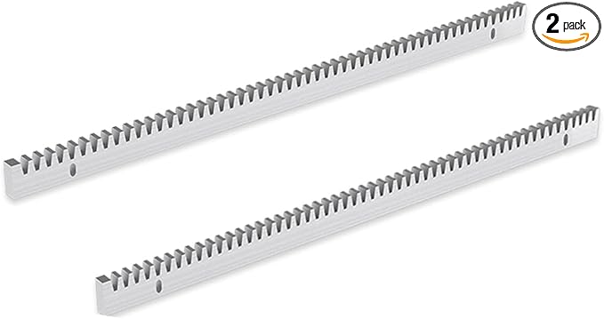 Blütezeit Galvanized Steel Gear Rack 8mm Thickness 1.64ft 2 Pieces Including Mounting Hardware Total 3.28 Feet Teeth Track for Sliding Gate Operator
