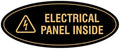Signs ByLITA Oval Electrical Panel Inside Sign (Black Gold) - Medium 2 Pack