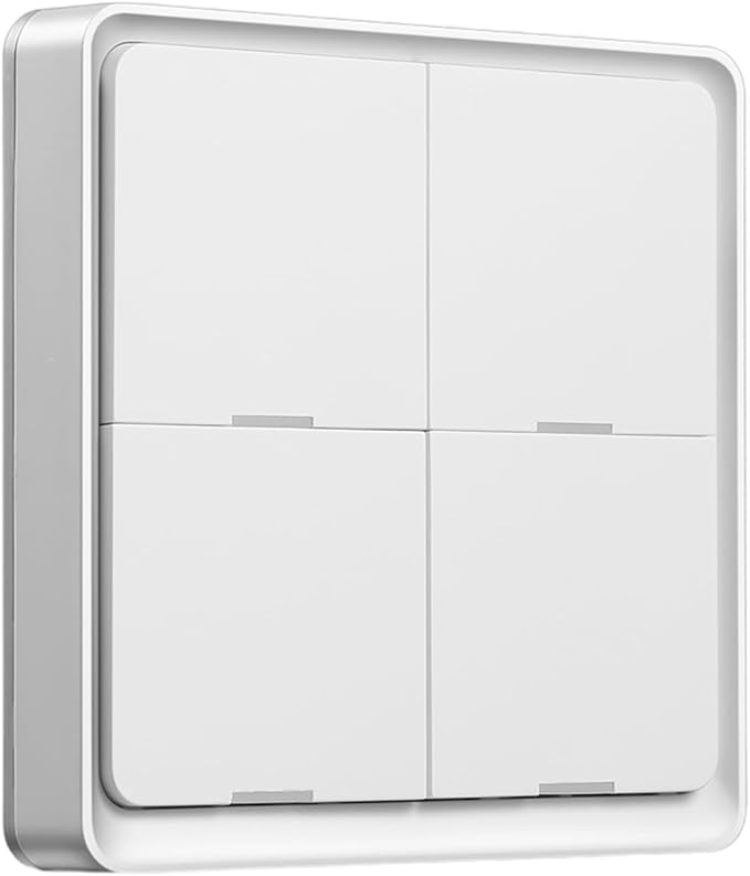 House Automation Scene Controller with 4 Programmable Button ABS Switches Wall Mounted Compact Remote for Devices Home Automation