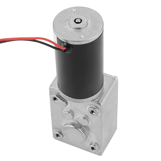 12V 200RPM 5840 31ZY Permanent Magnet DC Turbo Geared Motor Reduction Motor for Remote Control Curtains Paper Shredders Black 1Pcs