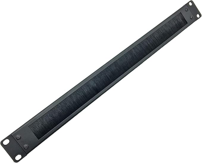 Jingchengmei 2 Pack-1U Brush Panel 19-inch Rack Mount Disassembled Cable Management Panel with Brush for Cable Entry in 19" Server Rack or Cabinet Black (BF01UAB2PC)