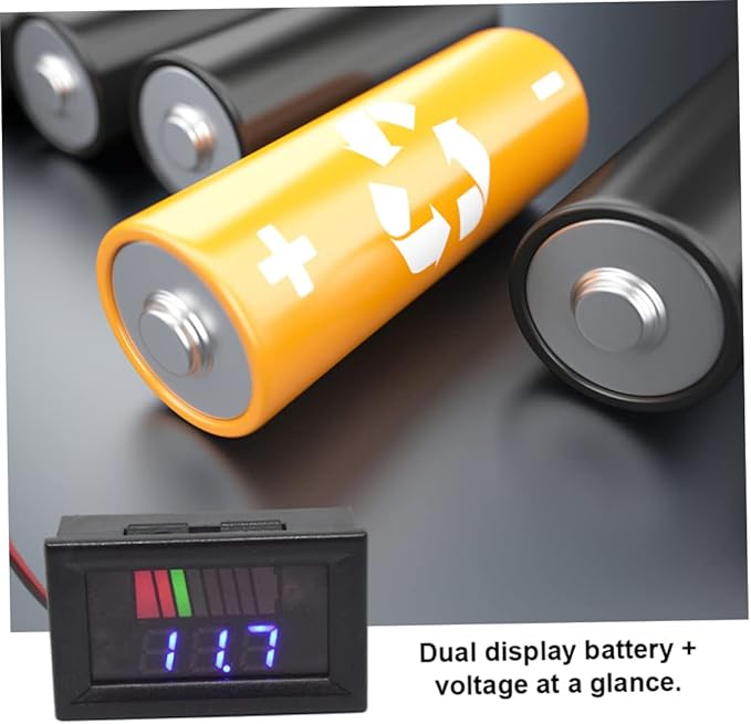 Battery Charge Level Indicator Universal Car Battery Capacity Meter Tester Checker 12V-72V Blue Car Battery Tester Motorcycle Battery Checker Battery Fuel Gauge Indicator Battery Capacity Meter Teste