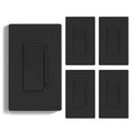 ELEGRP Dimmer Light Switch for 300W Dimmable LED/CFL Lights and 600W INC/HAL Bulbs, Single Pole/3-Way LED Slide Dimmer Light Switch, Wall Plate Included, UL Listed, 5 Pack, Matte Black