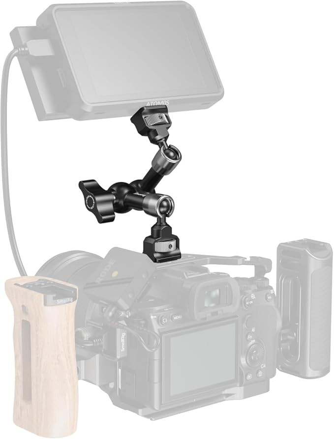 SMALLRIG 7'' Magic Arm with 1/4"-20 Screws & Spring-Loaded Pins, 1.5kg Load Capacity, 360° Dual Ball Head, Non-Slip Design for Cameras/Lights/Monitors/Mics/Phones – 5308