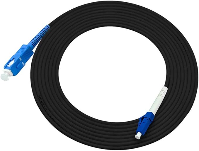 Jeirdus 450M LC-SC LC to SC Outdoor Armored Simplex SM Fiber Optic Cable Jumper Optical Patch Cord Singlemode 9/125 450Meters LC-SC
