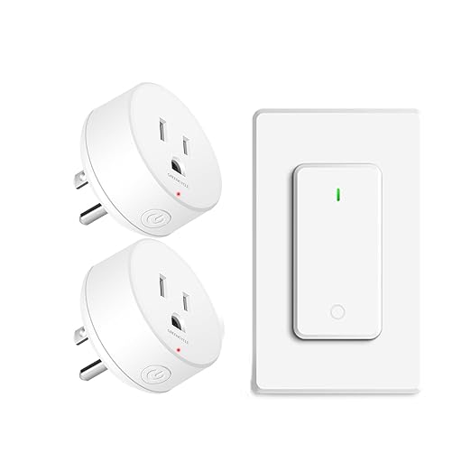 Greencycle Wireless Remote Control Outlet Plug Switch Kit,Remote Light Switches,On Off Outlet Switch for Lights,Lamps,Fans,300ft Long Range,No Wiring,15A 1500W,for Household Appliance,1SW+2Outlets