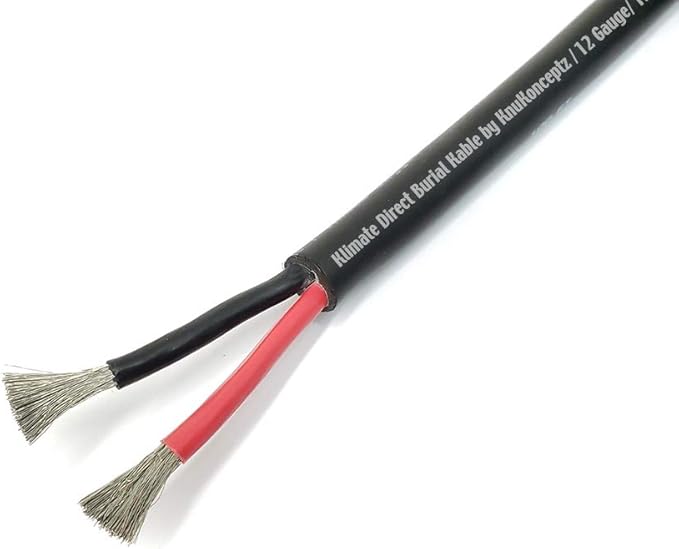 KnuKonceptz Direct Burial Outdoor Tinned Copper Speaker Wire (12 Gauge - 100 Feet)