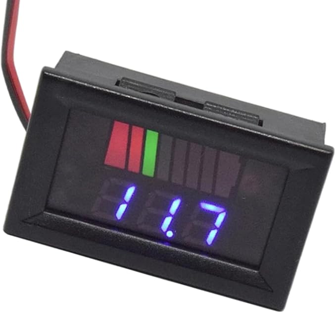 Battery Charge Level Indicator Universal Car Battery Capacity Meter Tester Checker 12V-60V Blue Car Battery Tester Motorcycle Battery Checker Battery Fuel Gauge Indicator Battery Capacity Meter Teste