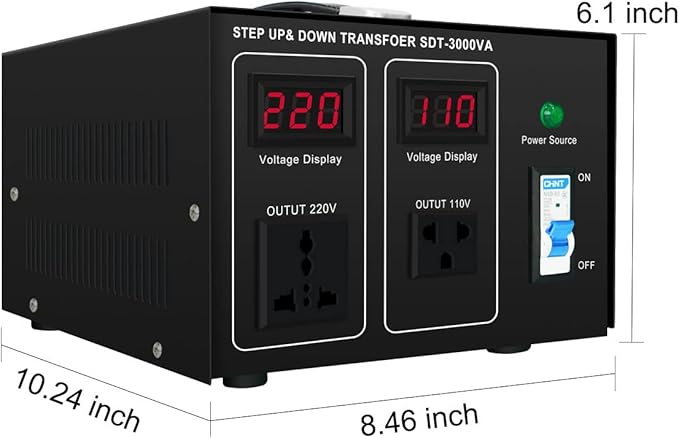 Step Down/Up Transformer 220v to 110v, 3000W Voltage Converter 110 to 220 120v to 240V Heavy Duty Power Transformer