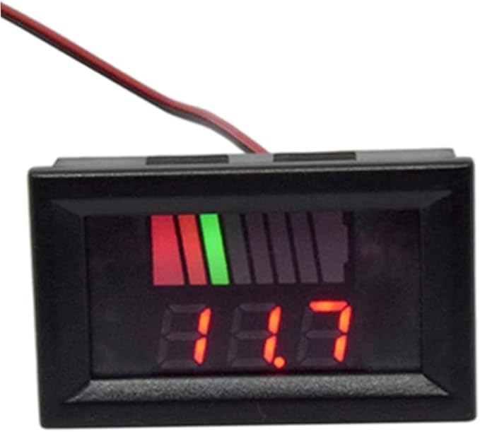 Battery Charge Level Indicator Universal Car Battery Capacity Meter Tester Checker 12V-60V Red Car Battery Tester Motorcycle Battery Checker Battery Fuel Gauge Indicator Battery Capacity Meter Tester