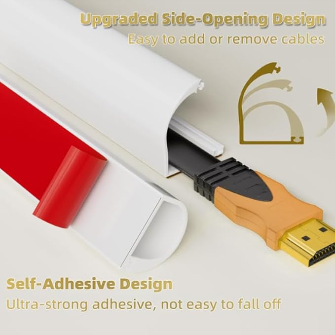 RPXRPXSide Open One Cord Cable Raceway Wire Cover for Cords, Our Cable Track is Best Suited for one Wire (Diameter <0.27"),Wire Raceway Management Cable Concealer Channel (Brown, 39in)