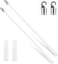 Bokon 2 Pieces White Fiberglass Blind Wand Vertical Blinds Stick Replacement with Hook and Handle for Window Opener Accessory(17 Inch)