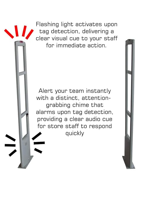 EASmartech Starter Kit - EAS RF Retail and Clothing Store Security Tower Antenna System 1000 Tags and Warning Stickers. Great for Shop Protection, Boutiqes, Store Security System Asset Protection