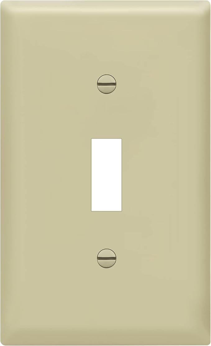 ENERLITES Toggle Light Switch Wall Plate, Size 1-Gang 4.50" x 2.76", Unbreakable Polycarbonate Thermoplastic, 8811-I, Ivory