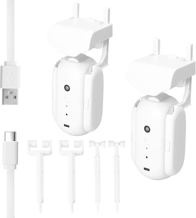 Sunydog 2pcs Tuya Smart Curtain Motor BT Voice Control Switch Electric Curtain Robot APP Control Timer Setup Compatible with Alexa Google Home for Roman Rod