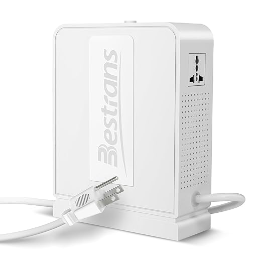 BESTRANS 2000W Step Up Transformer 110v to 220v Converter, Heavy Duty Voltage Converter 110v-120v to 220v-240v with Dual Outlets, Overload Protection & Ultra-Quiet for Home Appliances, Pearl White