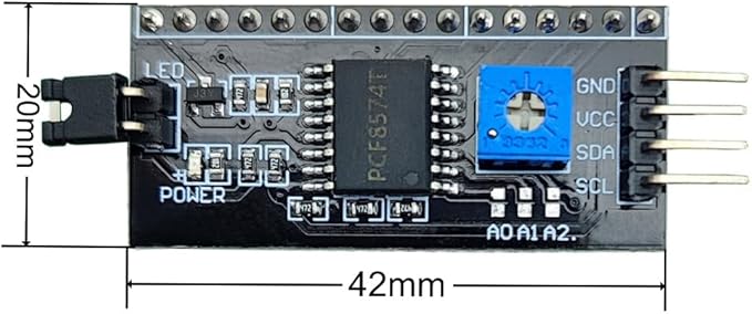 Haldzemo 1602 LCD Screen Display Module 1602A 16x2 Character Serial Blue Backlight DC 5V with IIC/I2C Interface Adapter Board (2 Pack)